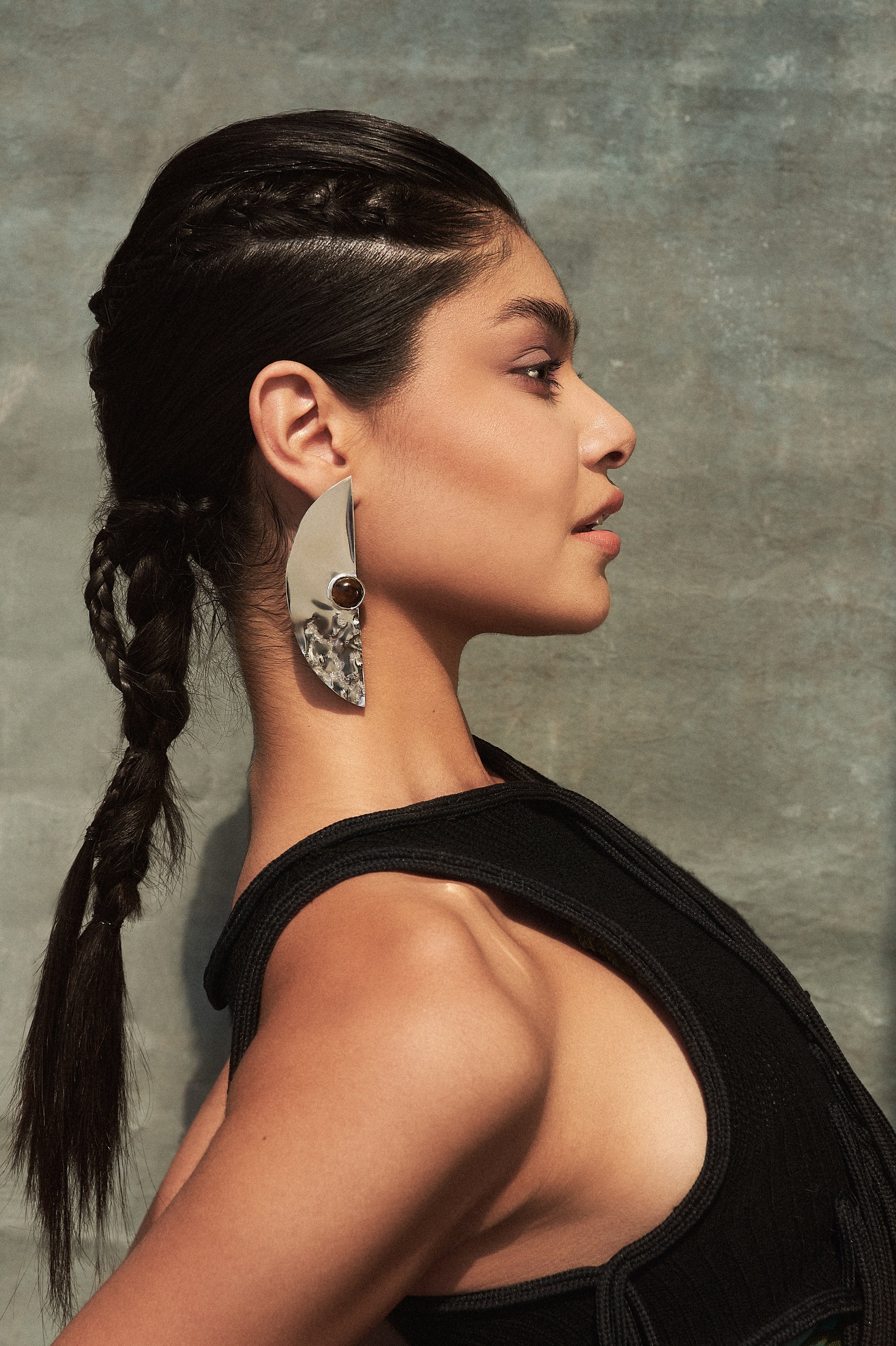 Aretes Luna Plata