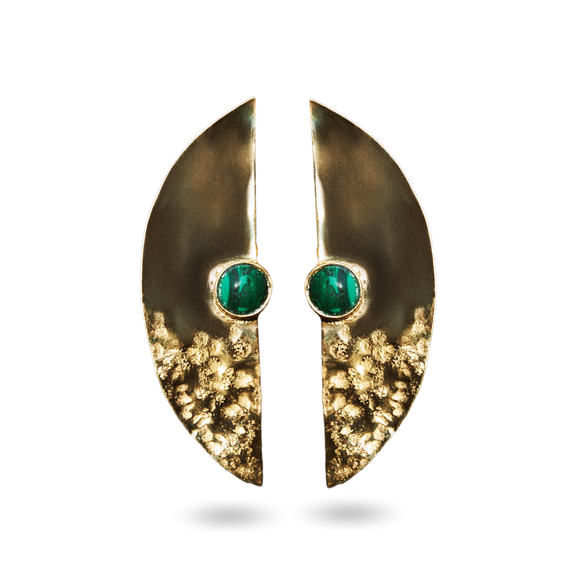 Aretes Luna Malaquita