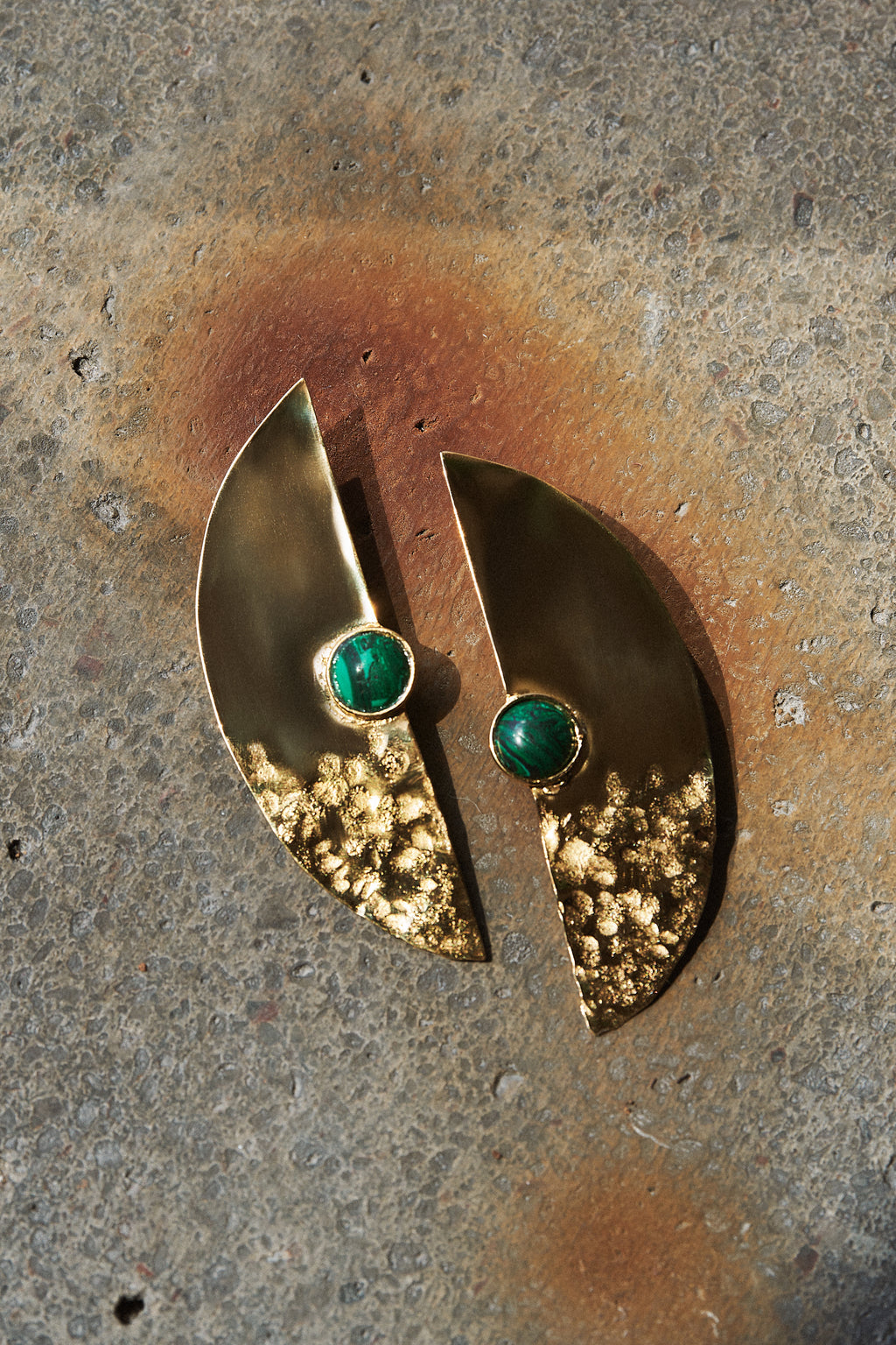 Aretes Luna Malaquita